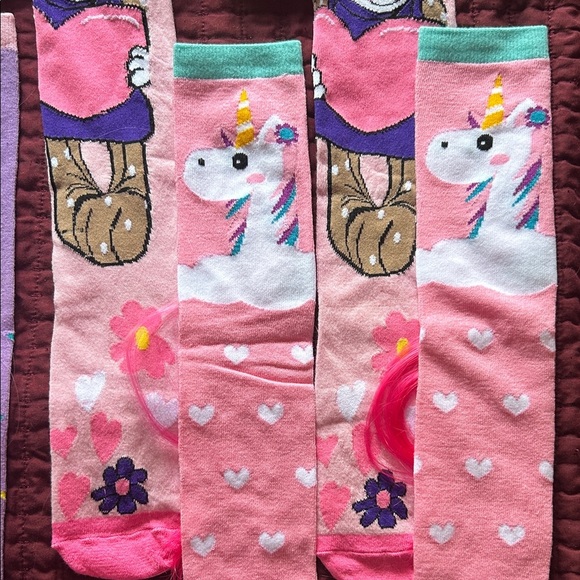 Disney Pink and Blue Character Socks with 3D Ears! Unicorn! 🦄 - Picture 4 of 8